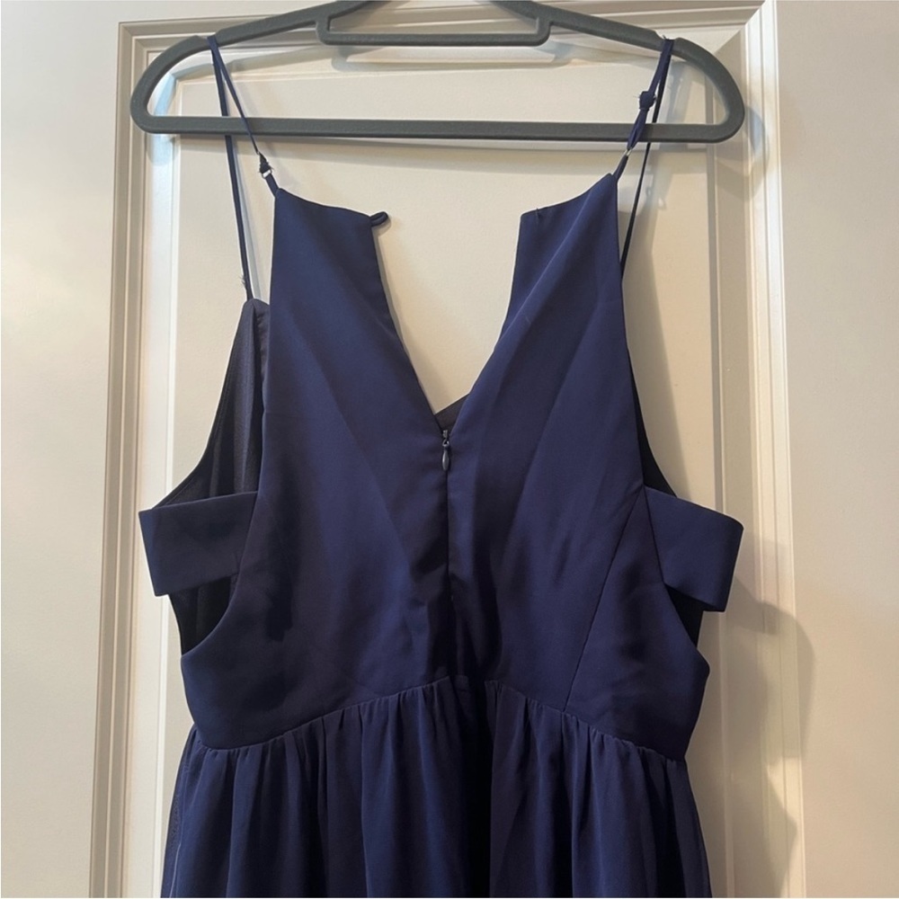 NEW! ADELYNE RAE Side Cut Outs Navy Blue Maxi Dress Festival Hoco Straps NWT - Picture 10 of 17